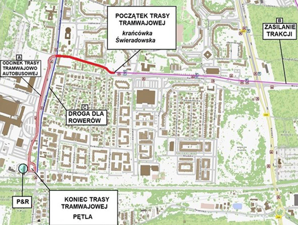 Borowska Street - Hospital Tram Route in Wroclaw